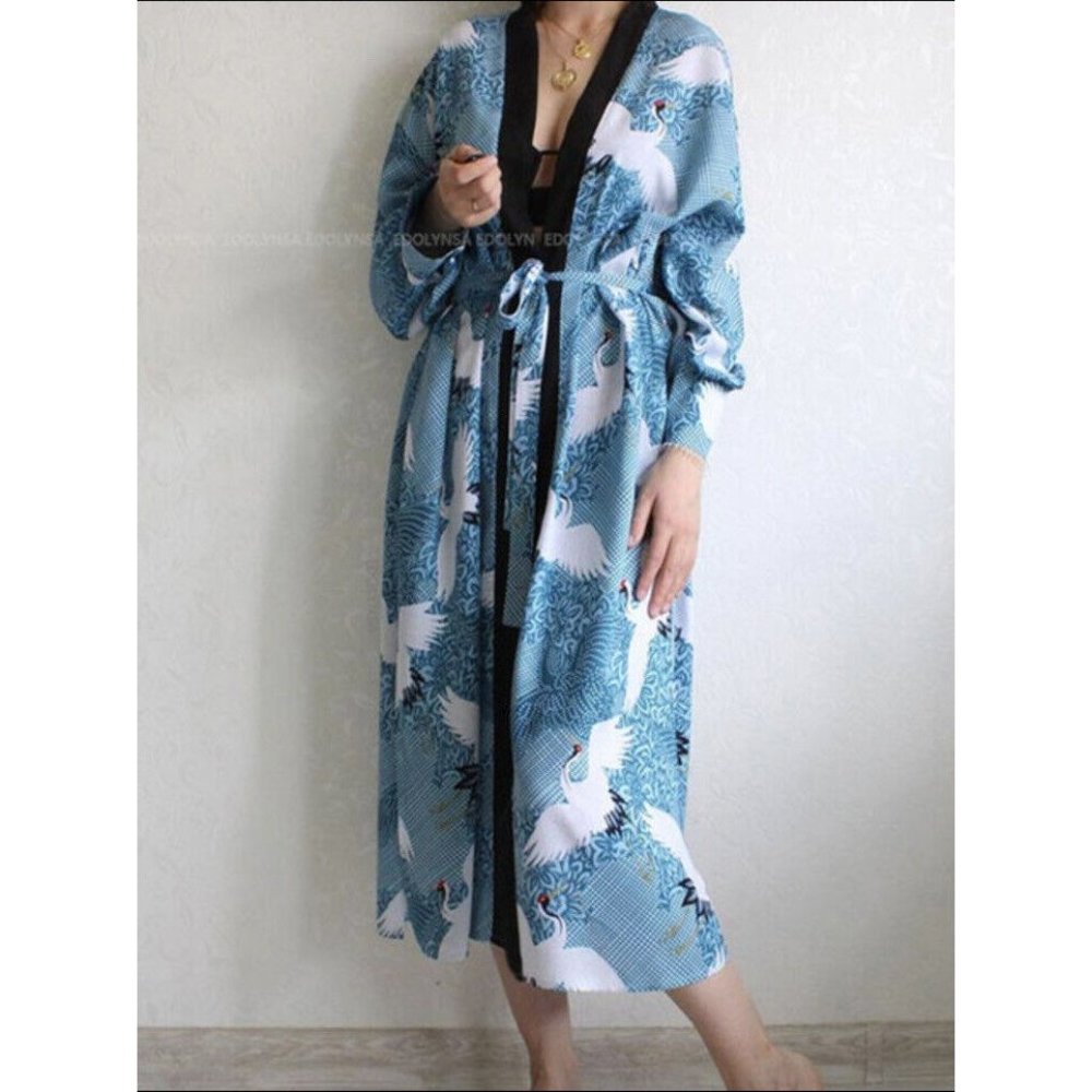 New Kimono Split Beach Cover up Long Bikini Cover up One Size